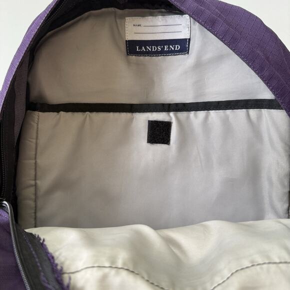 Lands’ End Backpack Purple Gray Tan Outdoor School Hiking Travel Bag 11x16" - Picture 11 of 13